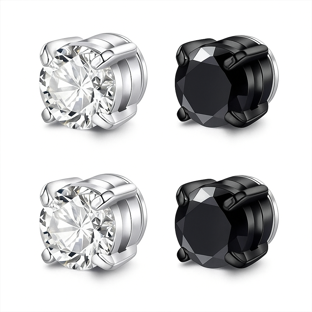 2 Pairs of Earrings (silver+black)