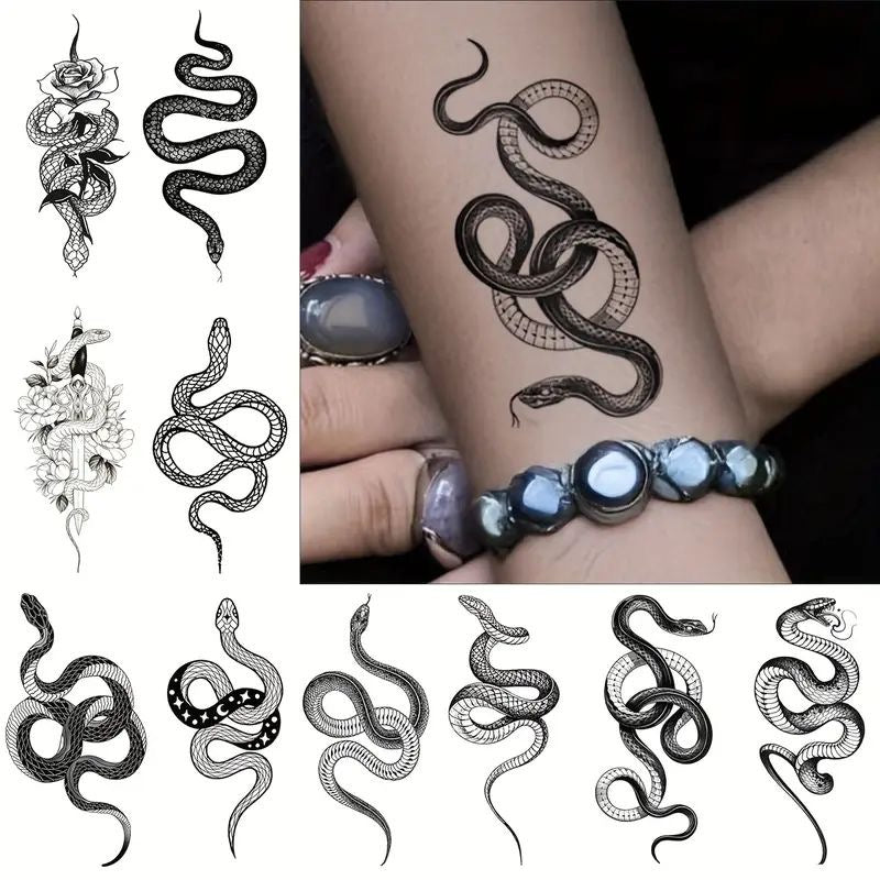 10pc Snake Tattoos (unisex)
