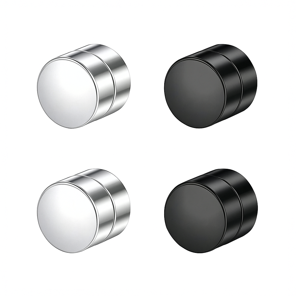 2 Pairs of Earrings (silver+black)