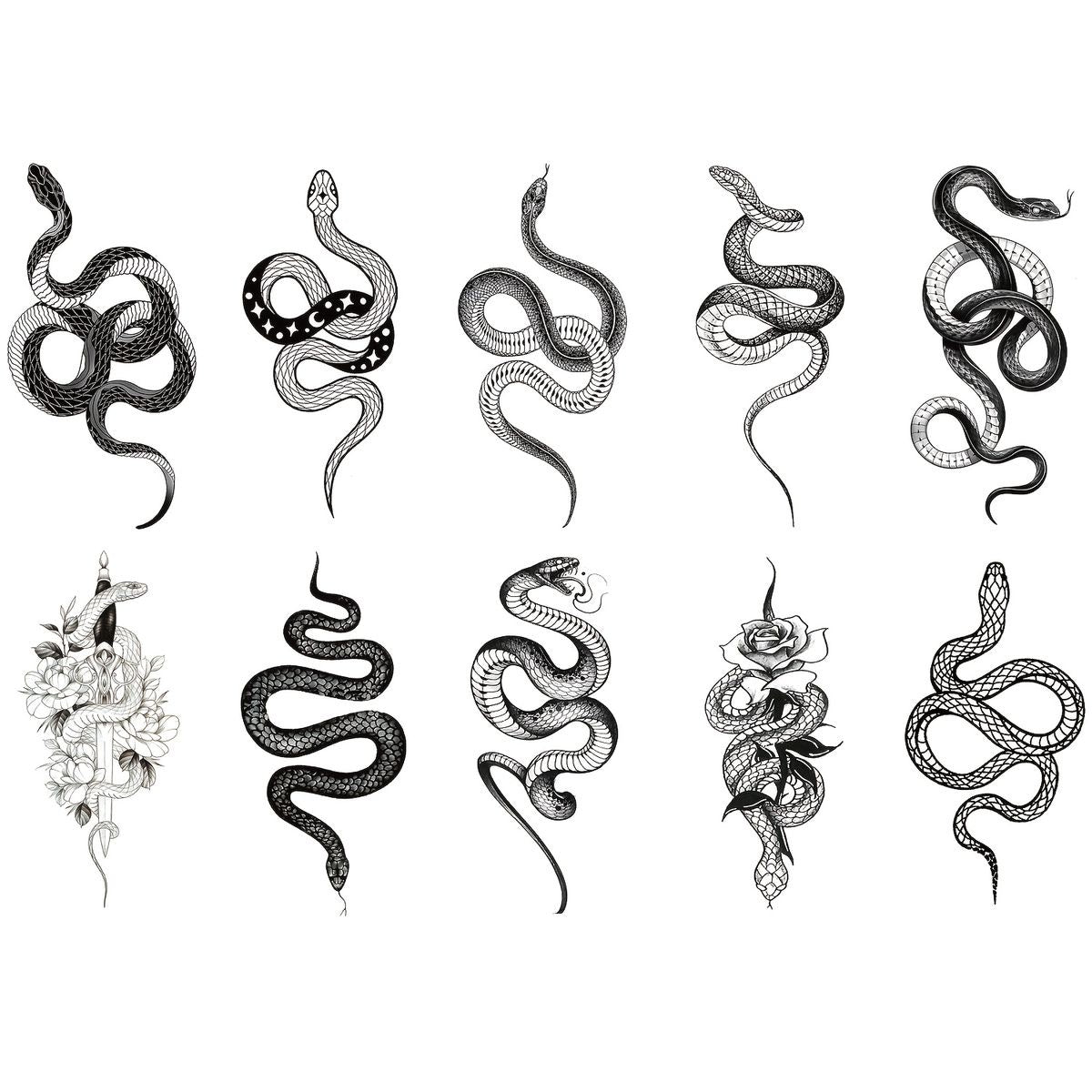 10pc Snake Tattoos (unisex)