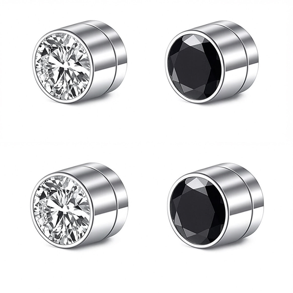 2 Pairs of Earrings (silver+black)